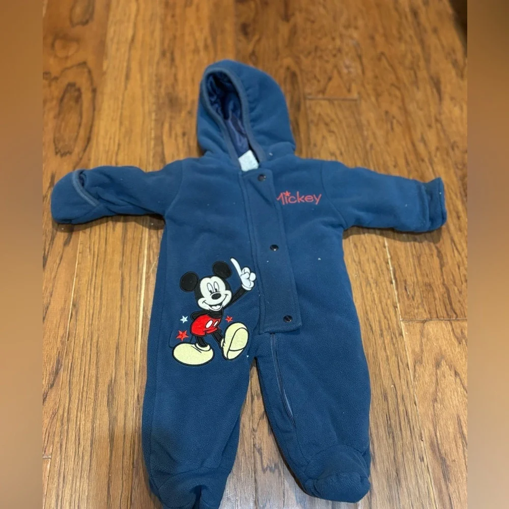 Disney  Mickey Mouse Fleece Snowsuit Bunting 0–3M